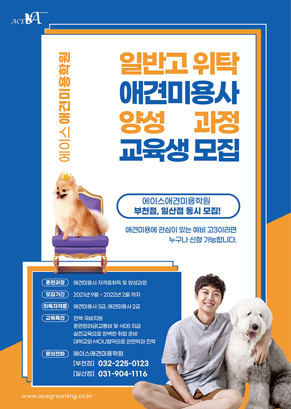 일반고 위탁 애견미용사 양성과정 교육생모집
